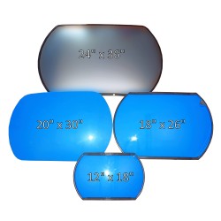 Acrylic rectangular convex mirror with adjustable arm, 160-degree field of view.