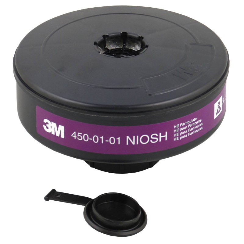 Filtre 3M haute efficacité avec obturateurs pour masque complet de protection respiratoire à épuration d’air motorisé Powerflow.