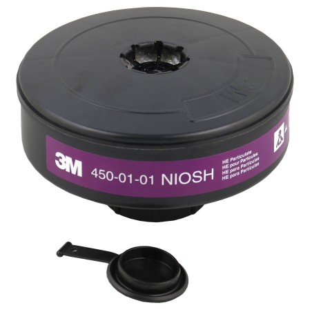 Filtre 3M haute efficacité avec obturateurs pour masque complet de protection respiratoire à épuration d’air motorisé Powerflow.