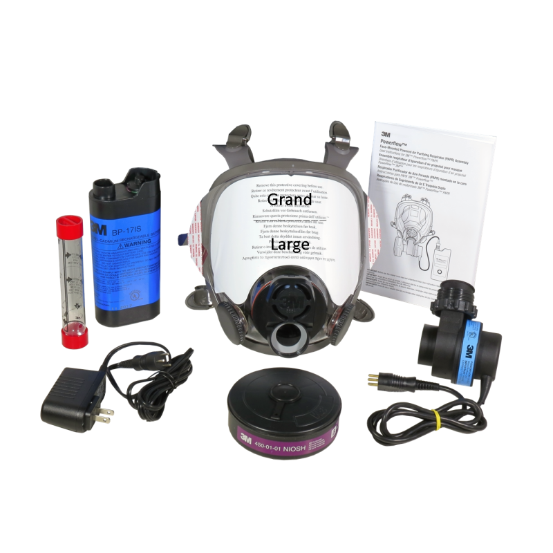 Ensemble 3M de protection à épuration d’air motorisé Powerflow. Idéal pour désamiantage et décontamination. Grandeur: Large.