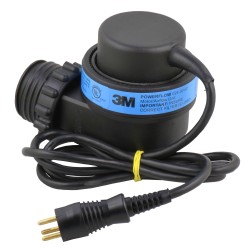 3M Powerflow powered air purifying respirator unit (blower unit). Supplies up to 4CFM (ft.³/min) with the right 3M HEPA filters.