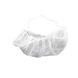 Beard net, white mesh (100/pkg).