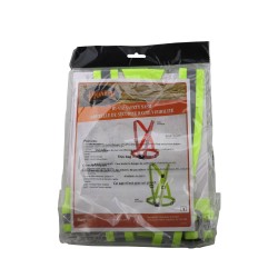 Bretelles de sécurité économiques, de couleur jaune fluorescent avec bandes rétroréfléchissantes, taille unique.