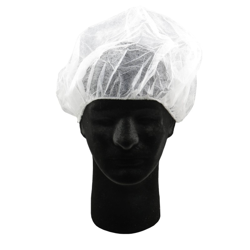 Bonnet jetable blanc 24 po.(100)
