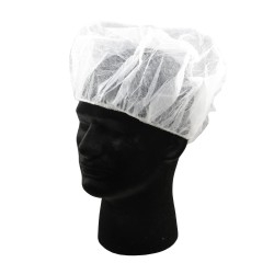 Bonnet jetable blanc 24 po.(100)