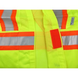 Veste de circulation jaune fluo, 4 grandeurs, conforme CSA Z96-15 classe 2 niveau 2, 4 poches.