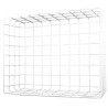 Wire mesh protective cage guard for emergency lights and other exposed equipment.