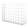 Wire mesh protective cage guard for emergency lights and other exposed equipment.