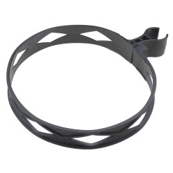 Ceinture d'extincteur robuste en plastique noir, pour extincteurs de 20 lb au dioxyde de carbone (CO2).