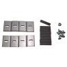 Kit of 8 glass clips for clear acrylic panels of fire extinguisher cabinets and fire hose cabinets.