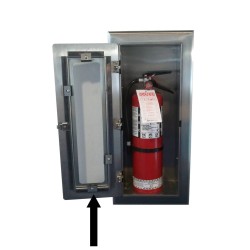 Kit of 8 glass clips for clear acrylic panels of fire extinguisher cabinets and fire hose cabinets.