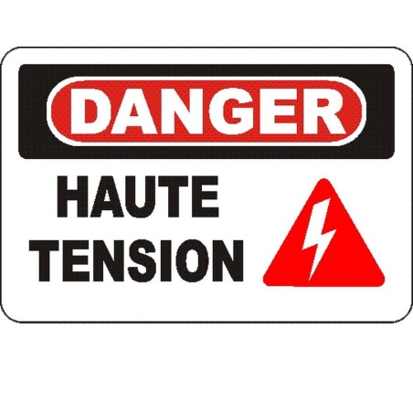 Affiche OSHA « Danger Haute tension » en français: langues, options, formats & matériaux variés