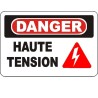 French OSHA “Danger High Tension” sign in various sizes, materials, languages & optional features