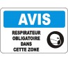 Affiche OSHA «Avis Respirateur obligatoire dans cette zone» en français: langues, options, formats & matériaux variés