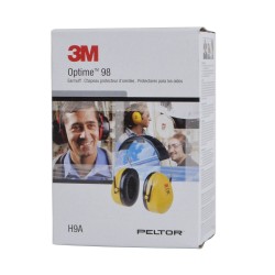 Coquille antibruit 3M model H9A, couleur jaune, 25 dB, Optime 98