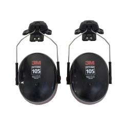 Earmuff PELTOR cap attached, 27 dB, Optime 105, made by 3M.