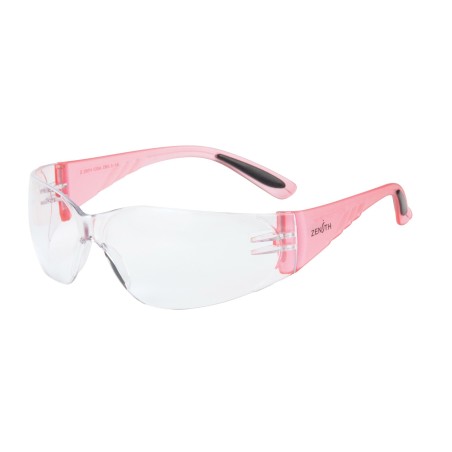 Lunette de sécurité rose pour femme. Lentille de polycarbonate clair. Homologué CSA.