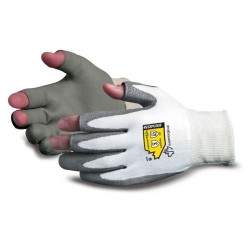 Open-finger glove with Dyneema® cut level A2, polyurethane palm-coated. Sold in pairs.