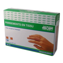 Pansements en tissu élastique, 2.2 x 7.5 cm (7/8 x 3 po), 100/bte.
