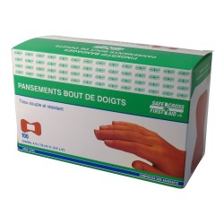 Elastic fabric bandages for fingertips, large, 4.4 x 7.5 cm (1.75 x 3 in), 100/box.