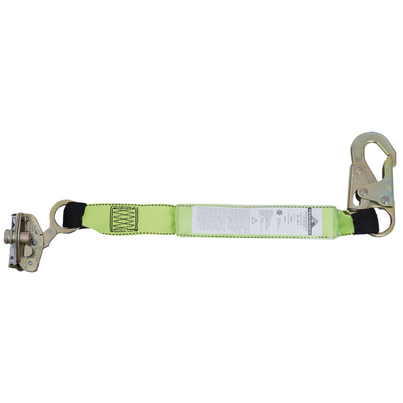 Coulisseau E6 avec arrêt de panique et longe de 2 pieds pour travailleur de 200 lb à 386 lb