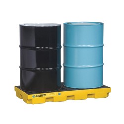 Drum accumulation center for spill control, fits 2 drums, capacity 24 US gallons (91 liters).