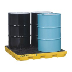 Plateforme de rétention pour contrôle des déversements, pour 4 barils, capacité 49 gallons US (185 litres).