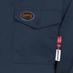 Chemise de sécurité bleu marin 7 oz ignifuge FR-TECH, Pioneer V2540440, modèle 7742, vendue à l'unité