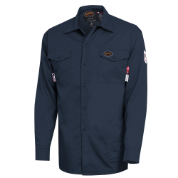 Safety shirt, FR-TECH 7 oz fireproof, navy blue size small to 4XL, Pioneer V2540440, model 7742, sold by unit