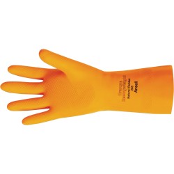 Gants de latex orange de Ansell d’une longueur de 13 po et d’une épaisseur de 29 mils.
