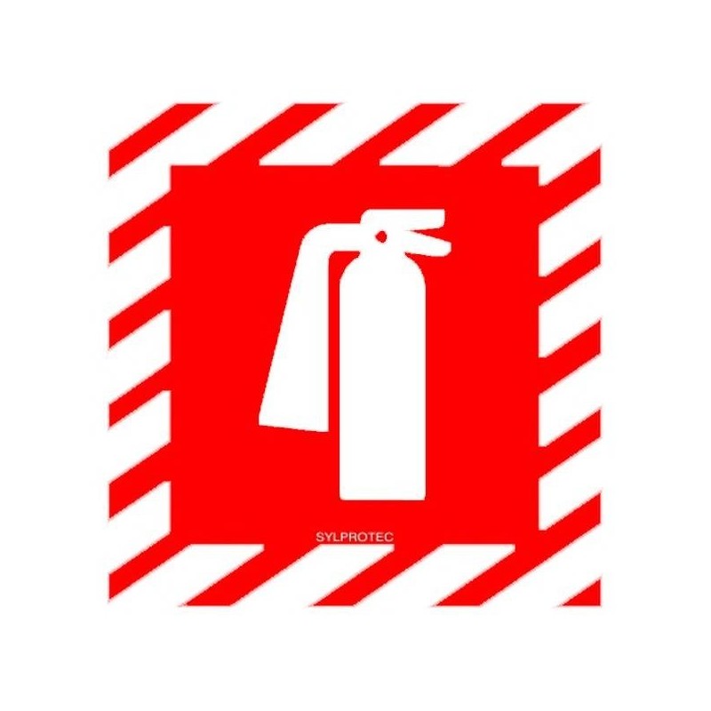 Affiche d’urgence et d’incendie «Extincteur d'incendie à l'intérieur Fire extinguisher inside» en vinyle autocollant