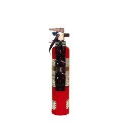 Portable fire extinguisher with powder, 2.5 lbs type ABC, ULC 1A-10BC, with vehicle hook.
