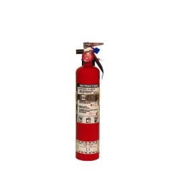 Portable fire extinguisher with powder, 2.5 lbs type ABC, ULC 1A-10BC, with vehicle hook.