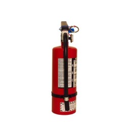 Portable fire extinguisher with powder, 5 lbs, type ABC, ULC 3A-10BC, with wall hook.