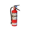 Portable fire extinguisher with powder, 5 lbs, type ABC, ULC 3A-40BC, with vehicle hook.