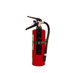 Portable fire extinguisher with powder, 5 lbs, type ABC, ULC 3A-40BC, with vehicle hook.