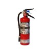 Portable fire extinguisher with powder, 5 lbs, type ABC, ULC 3A-40BC, with vehicle hook.