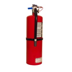 Portable fire extinguisher with powder, 10 lbs type ABC, ULC 6A 80 BC, with wall hook.