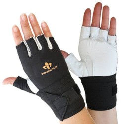 Gants mi-doigts AirGloves d’Impacto en cuir de vache & en nylon pour protection contre les impacts. Vendu à l’unité.
