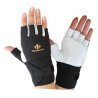 Cowhide & nylon Impacto AirGloves half finger workglove with wrist support for abrasion & impact protection. Sold individually.