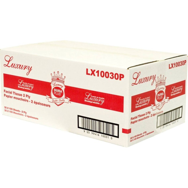 Kleenex, 100 kleenex of 2 ply, 30 box  per box.