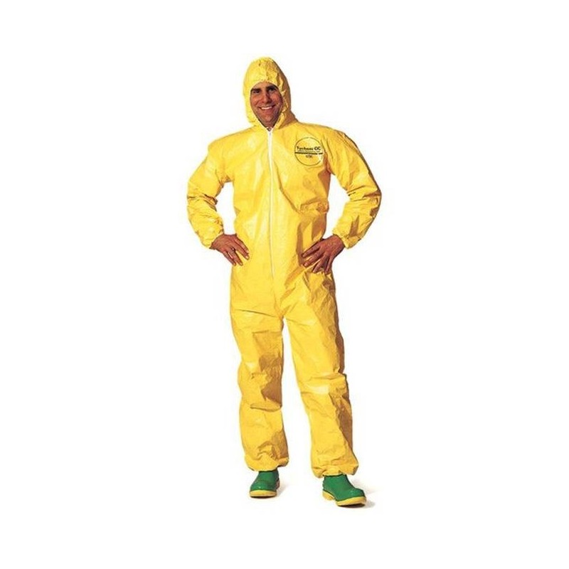 TYCHEM 2000 disposable yellow coverall with hood sold individually