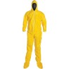 TYCHEM 2000 disposable yellow coverall with hood and boot covers, sold individually