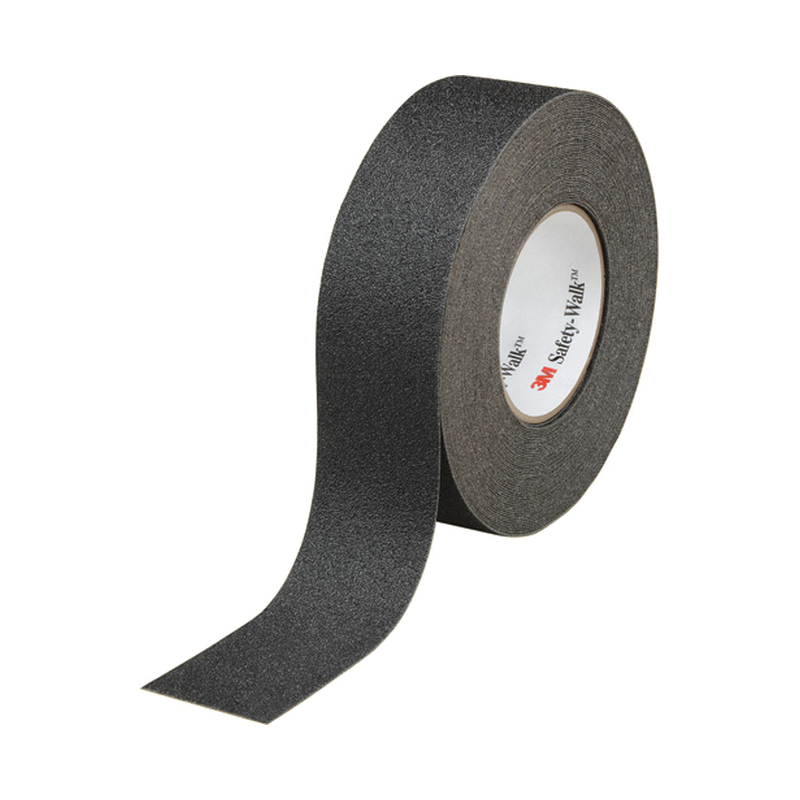 Black non-slip adhesive warning tape for low-traffic areas, 1 inche x 60 feet.