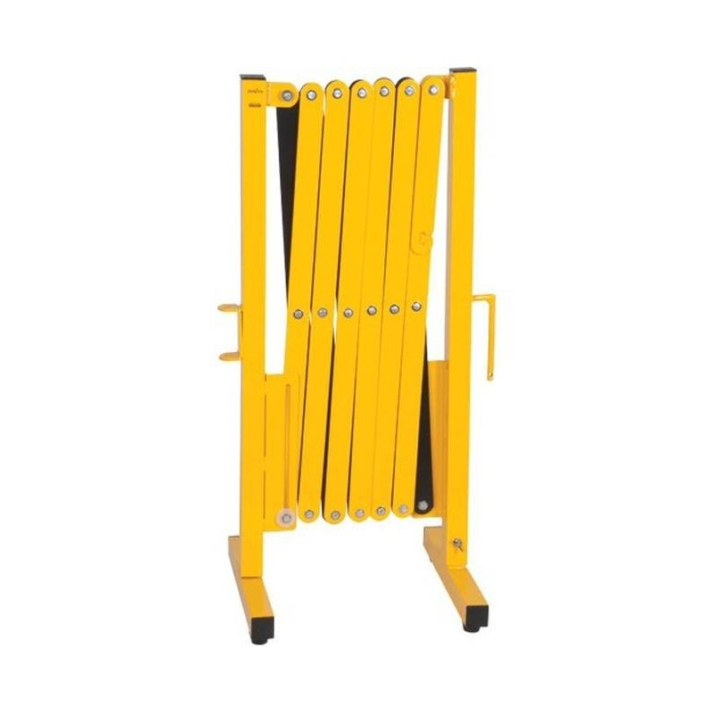 Expandable safety barrier, 10 feet (3 m), made of aluminium painted yellow.