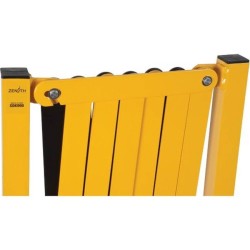 Barrière de sécurité extensible, 10 pieds (3 m), en aluminium peint en jaune.