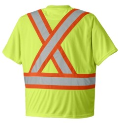 Orange traffic polyester t-shirt, CSA Z96-09, class 2 level 2