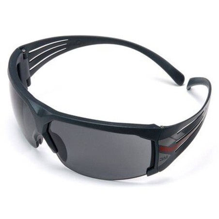 Lunette de sécurité SecureFit SF602FGAF pour protection oculaire de 3M. Lentille grise antibuée avec monture grise et rouge