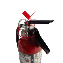 Coloured plastic tamper seals for fire extinguishers, package of 500