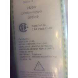 E6 automatic rope grab with panic lock, 2ft. lanyard for 200 to 386 lb workers